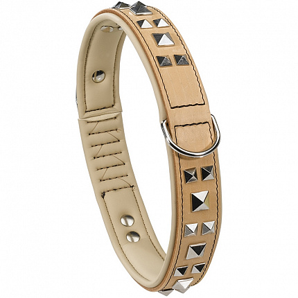 Ферпласт GIOTTO LUXOR Ошейник C25/44 кожаный бежевый